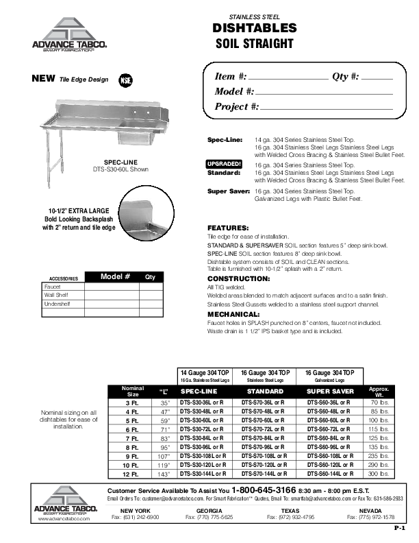 Cutsheet