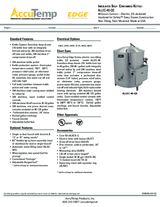 Cutsheet