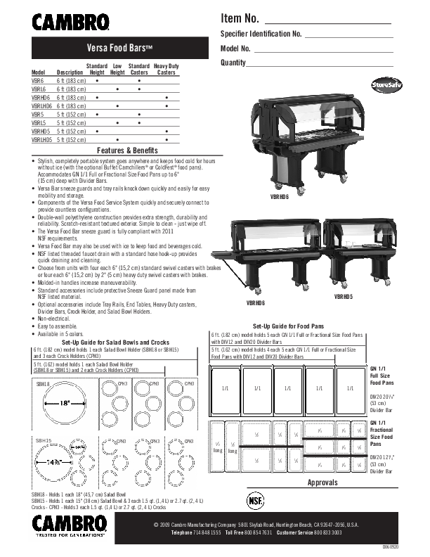 Cutsheet