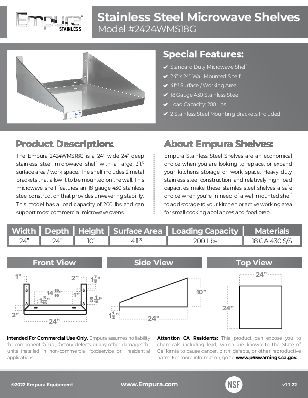 Cutsheet