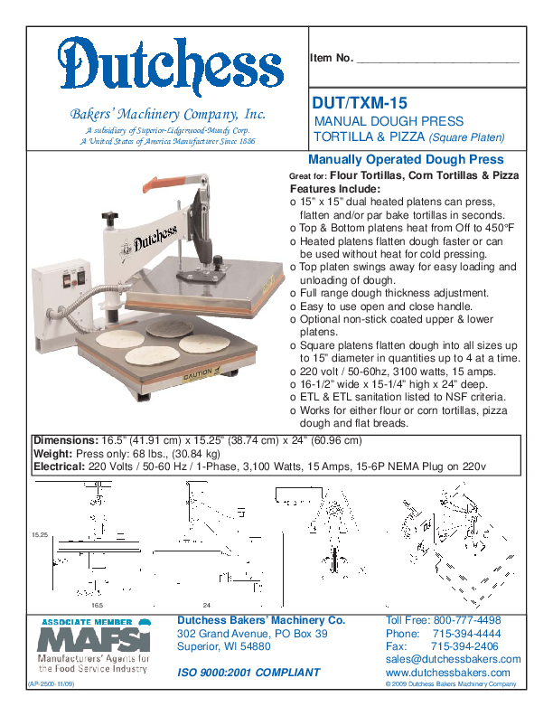 Cutsheet