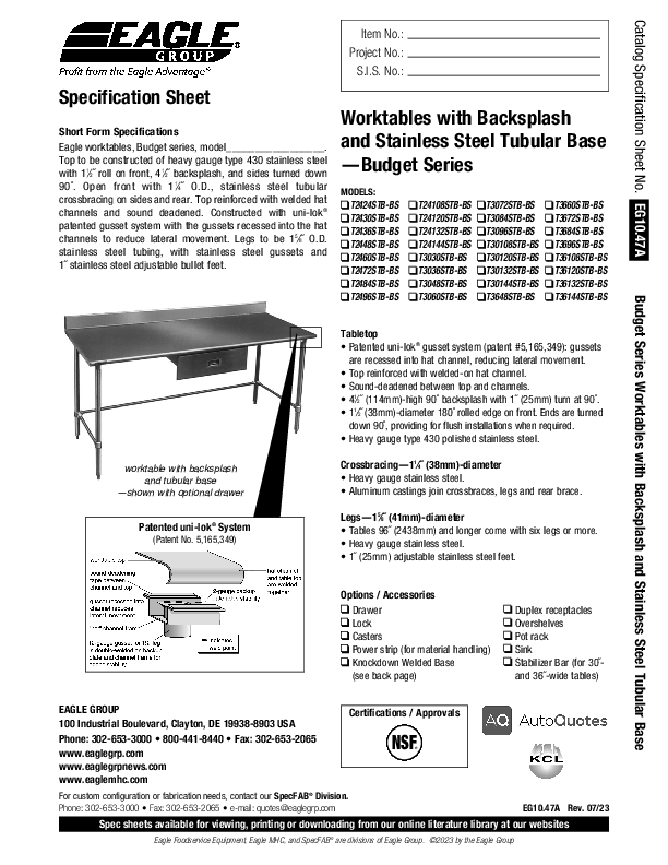 Cutsheet