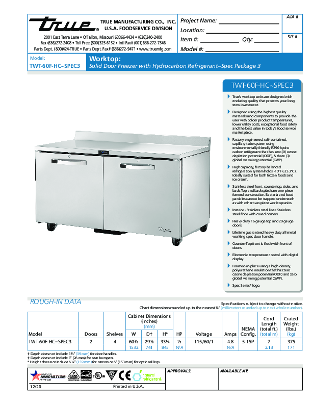 Cutsheet