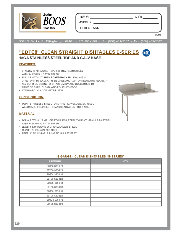 Cutsheet