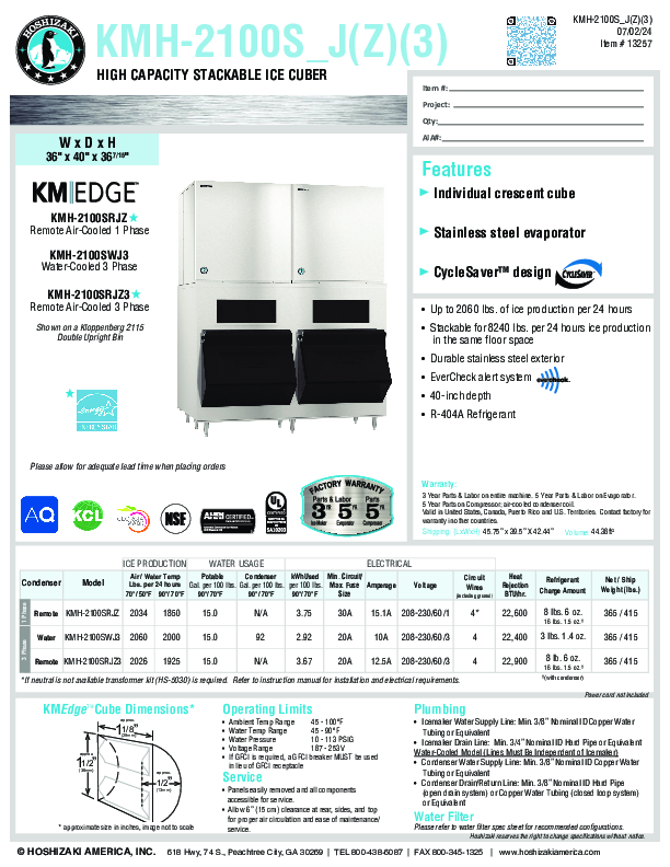 Cutsheet