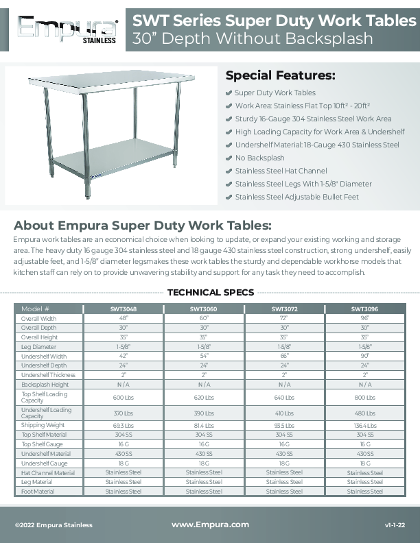 Cutsheet