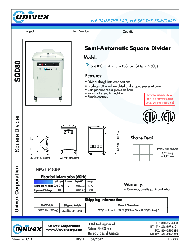 Cutsheet