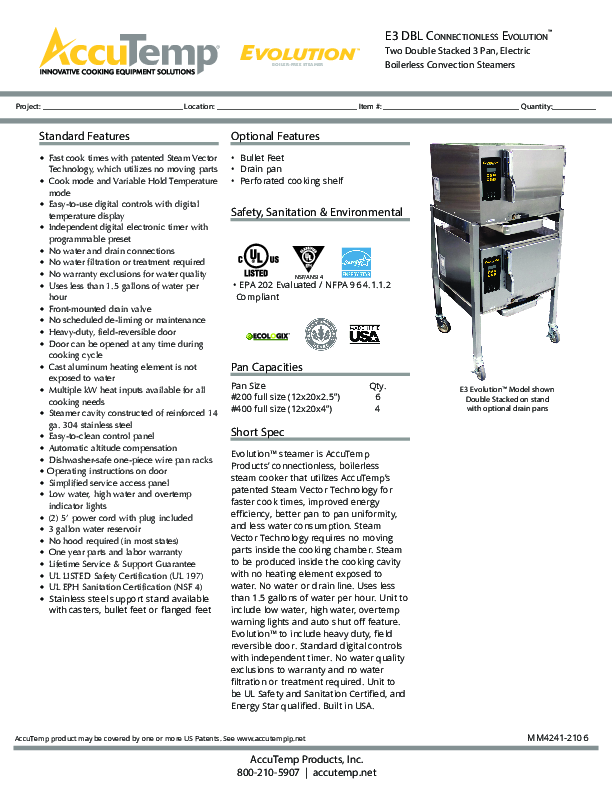 Cutsheet