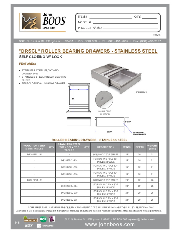 Cutsheet