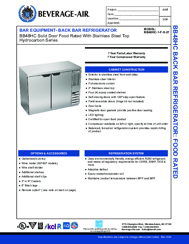 Cutsheet