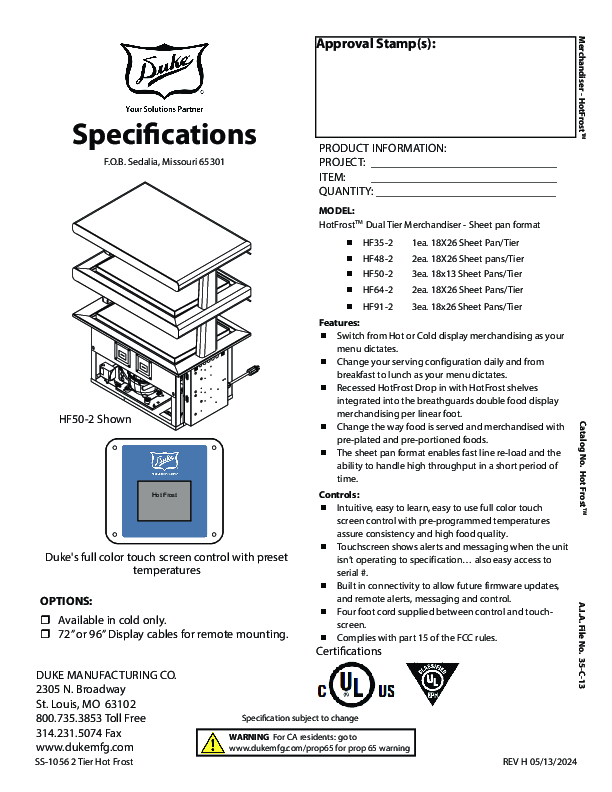 Cutsheet