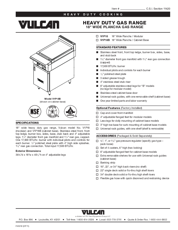 Cutsheet