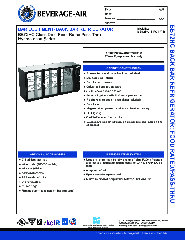 Cutsheet