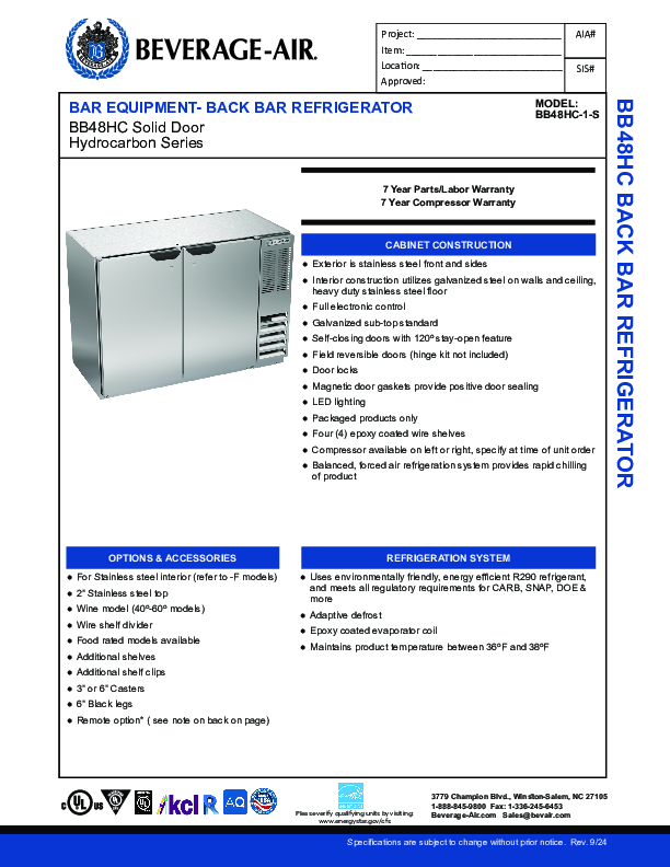 Cutsheet