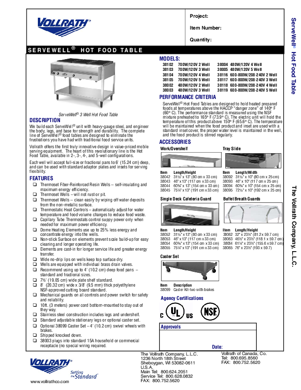 Cutsheet