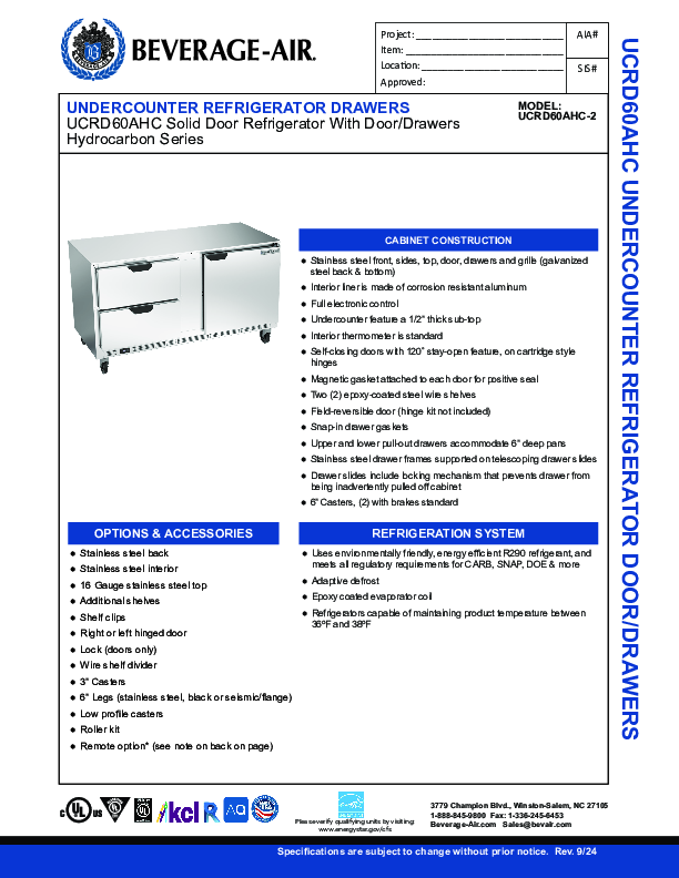 Cutsheet