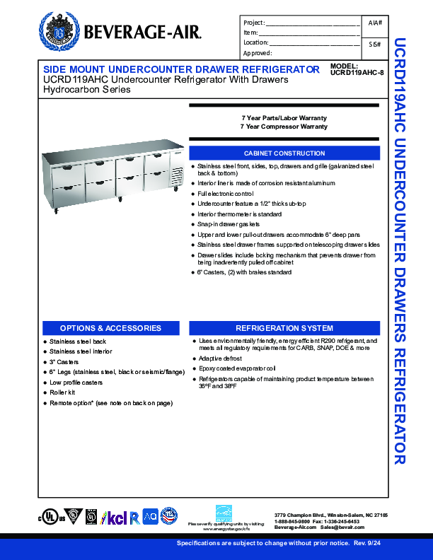 Cutsheet