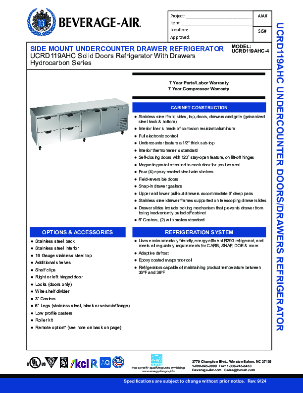 Cutsheet