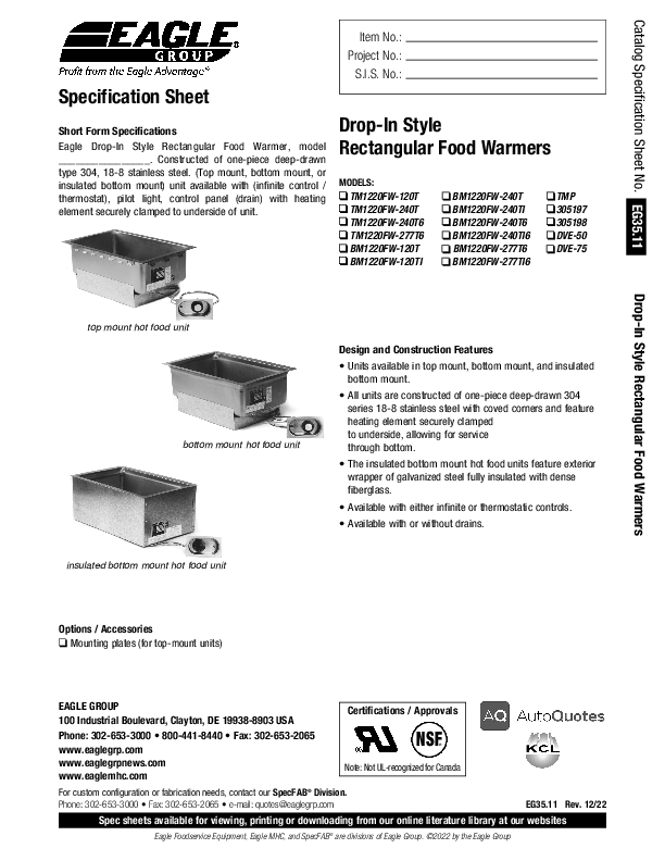 Cutsheet