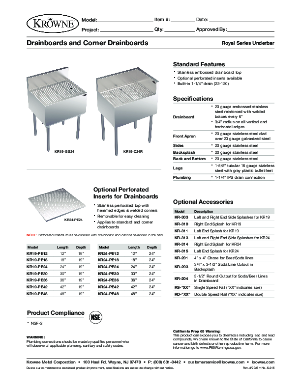 Cutsheet