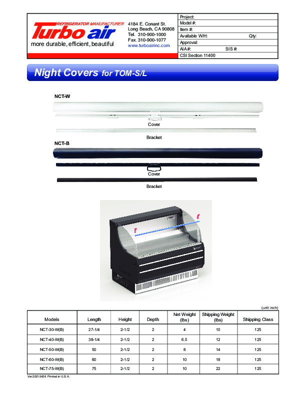 Cutsheet