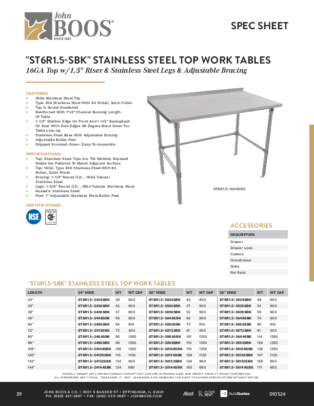 Cutsheet