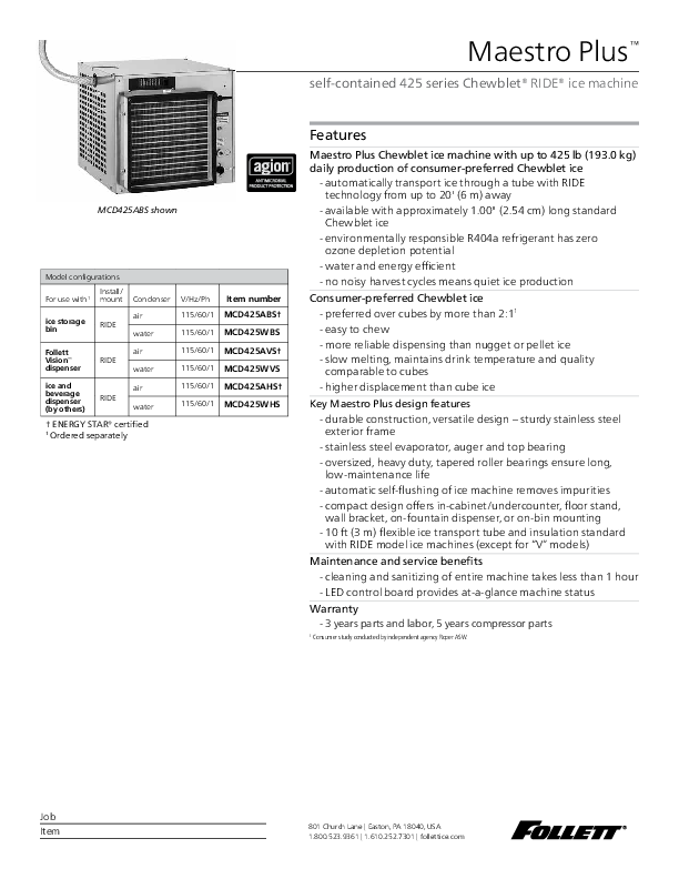 Cutsheet