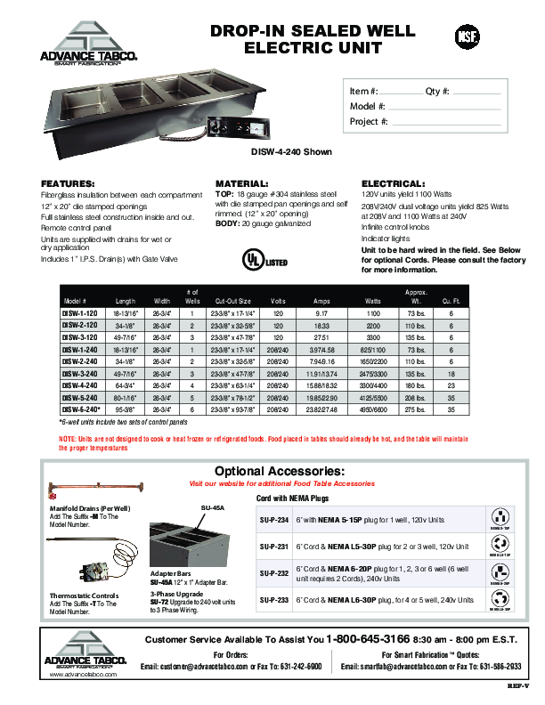 Cutsheet