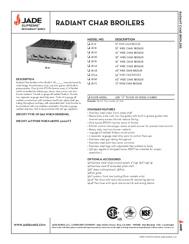 Cutsheet