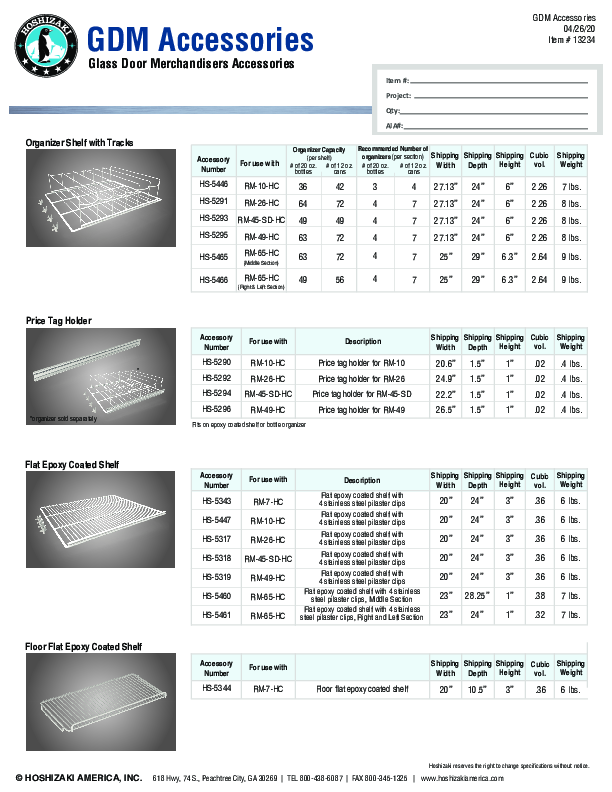 Cutsheet