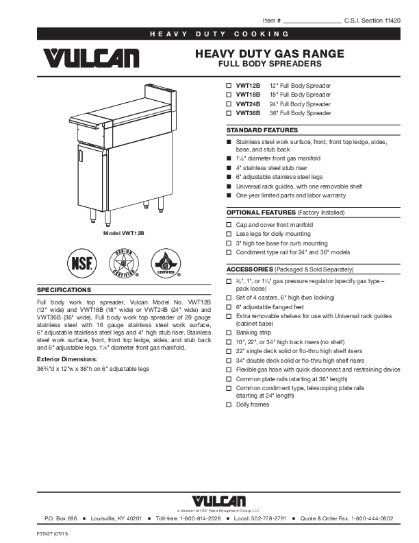 Cutsheet