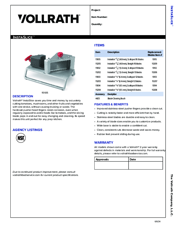 Cutsheet