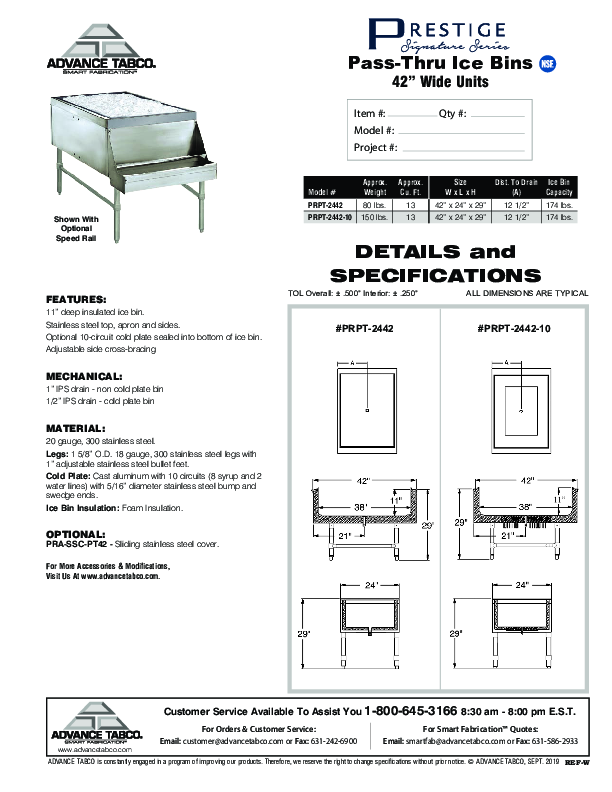 Cutsheet