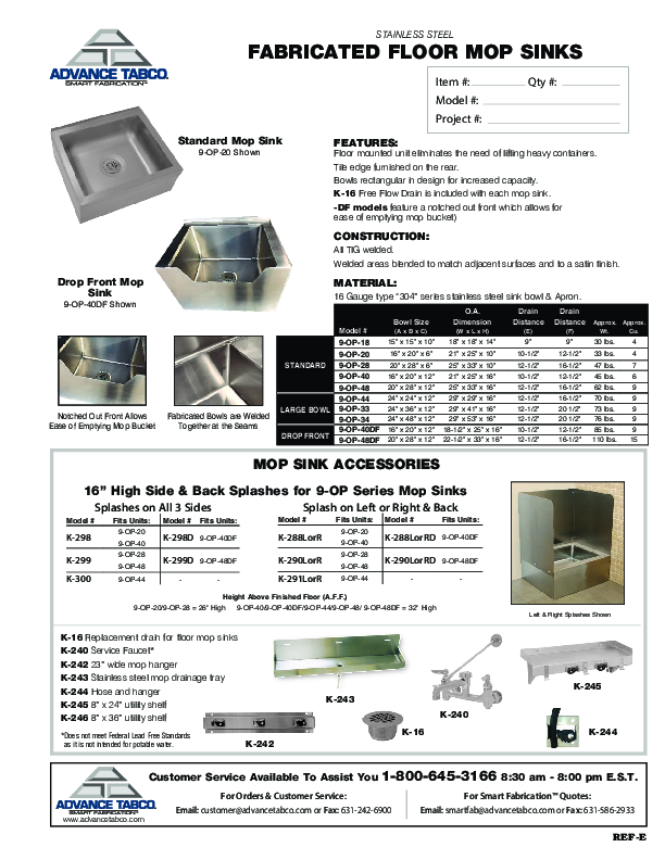 Cutsheet