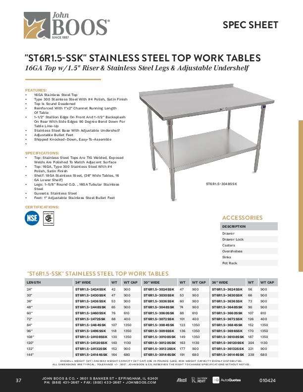 Cutsheet