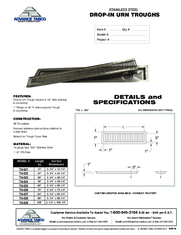 Cutsheet