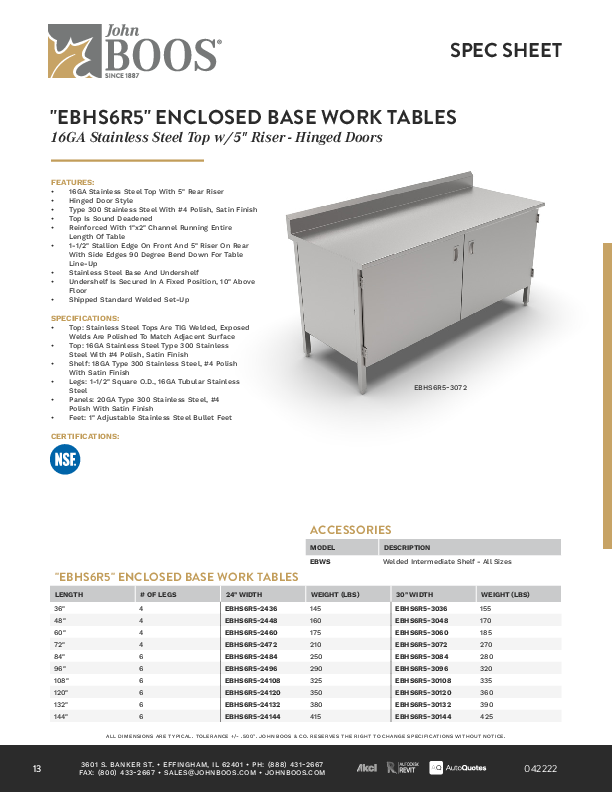 Cutsheet