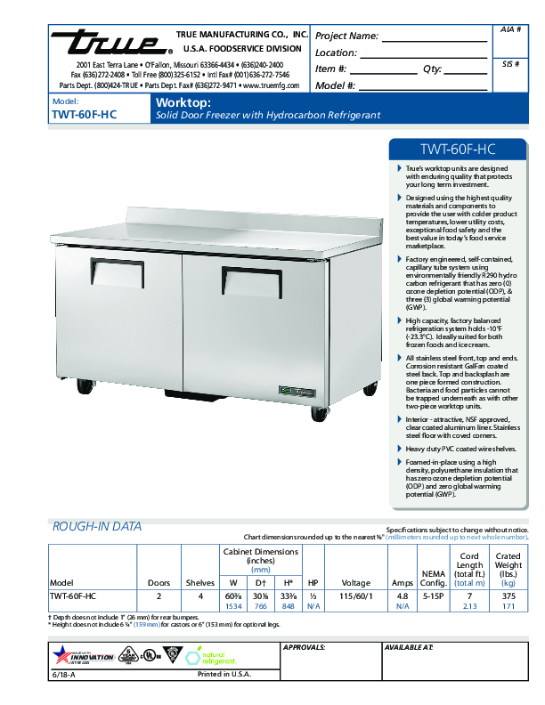 Cutsheet