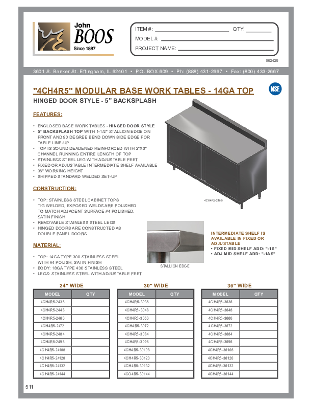 Cutsheet