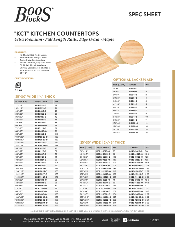 Cutsheet