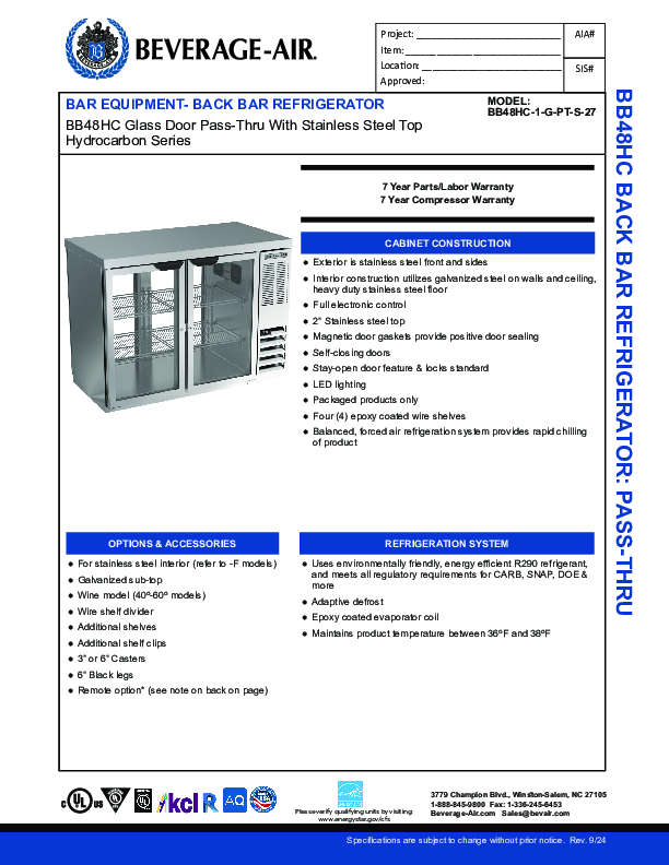 Cutsheet