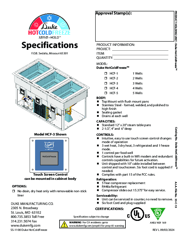 Cutsheet