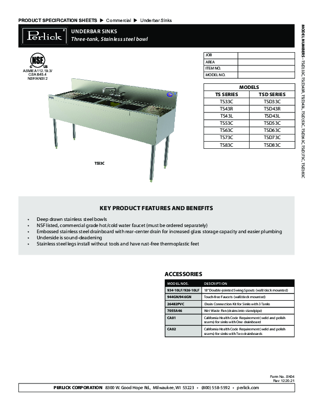 Cutsheet