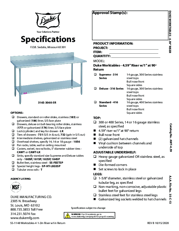 Cutsheet