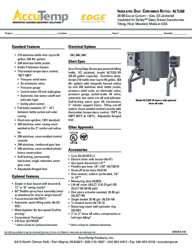 Cutsheet