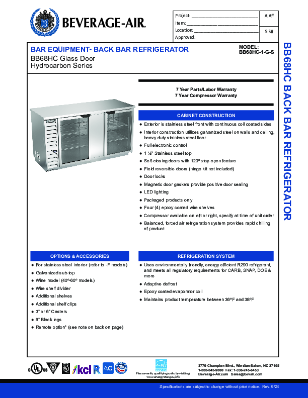 Cutsheet