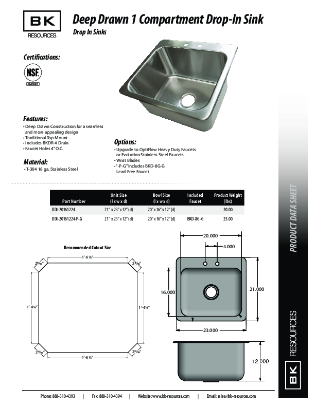 Cutsheet