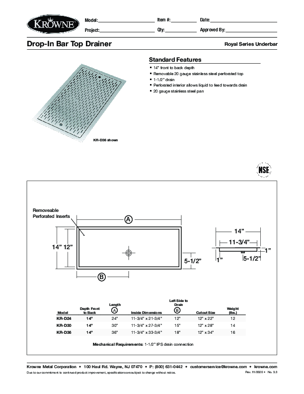 Cutsheet