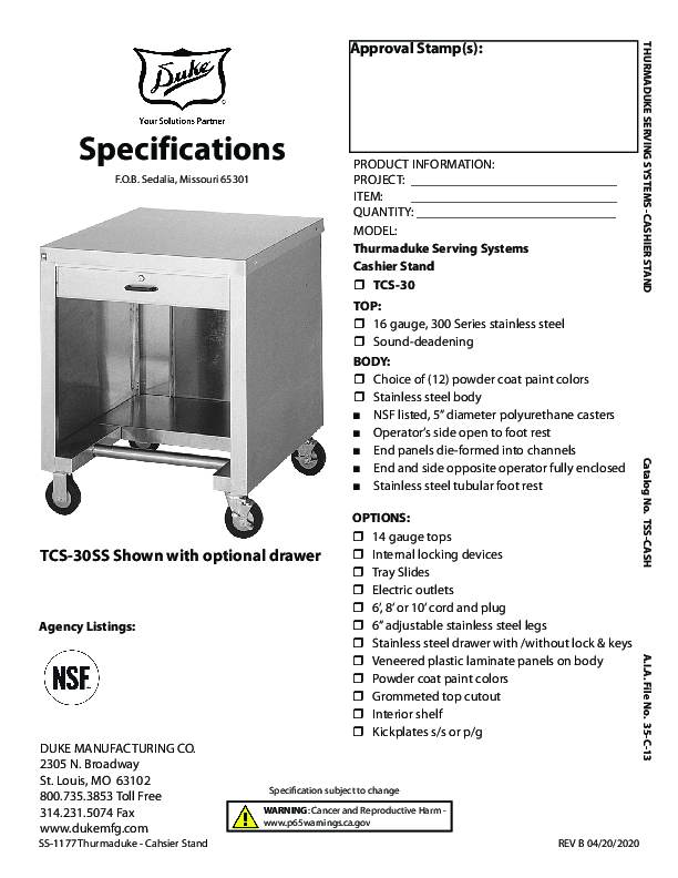 Cutsheet