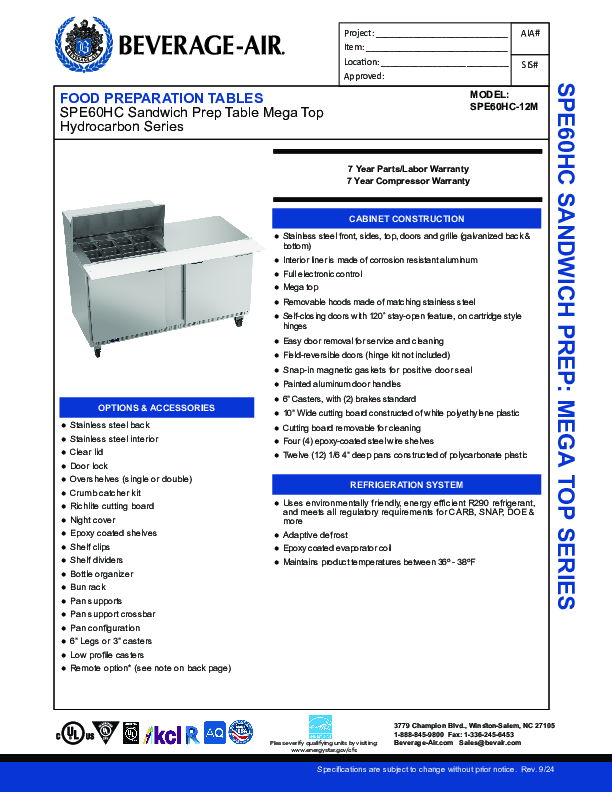 Cutsheet